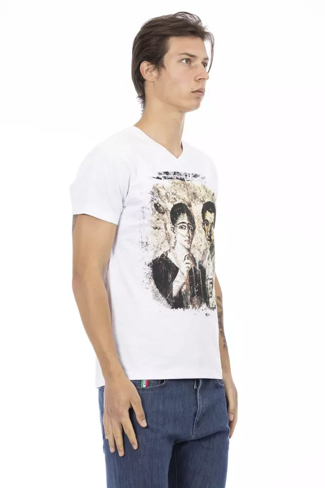 White Cotton Men T-Shirt