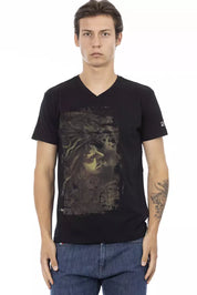 Black Cotton Men T-Shirt