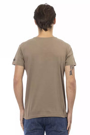 Brown Cotton Men T-Shirt