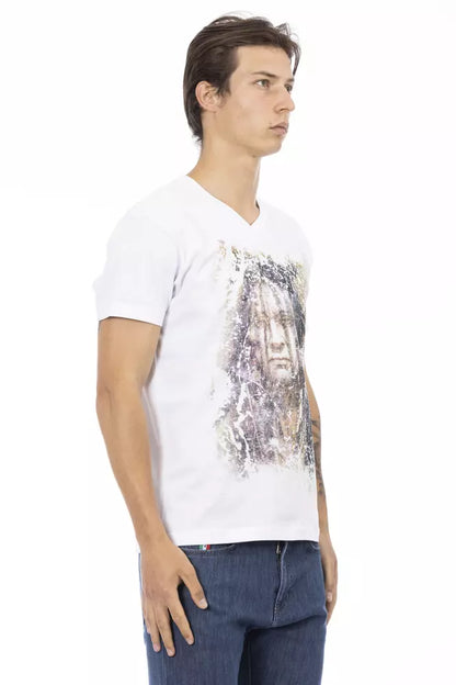 White Cotton Men T-Shirt