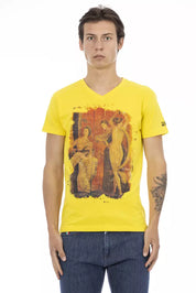 Yellow Cotton Men T-Shirt