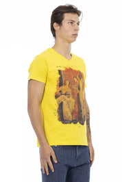 Yellow Cotton Men T-Shirt