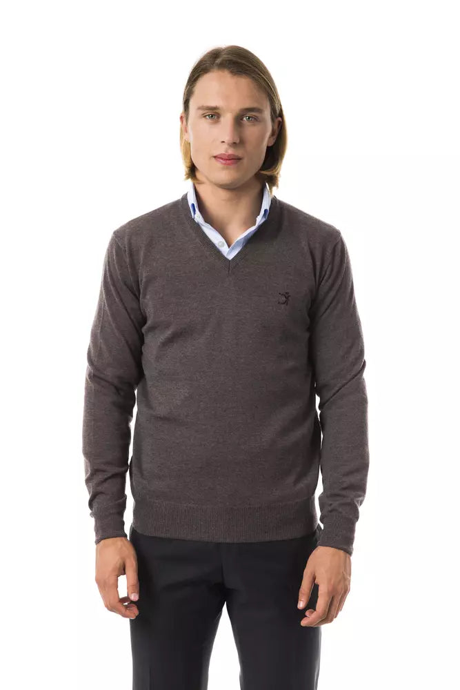 Grauer Pullover aus Merinowolle