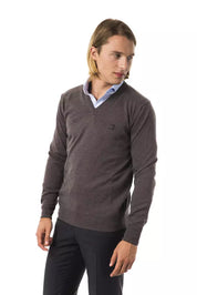 Grauer Pullover aus Merinowolle