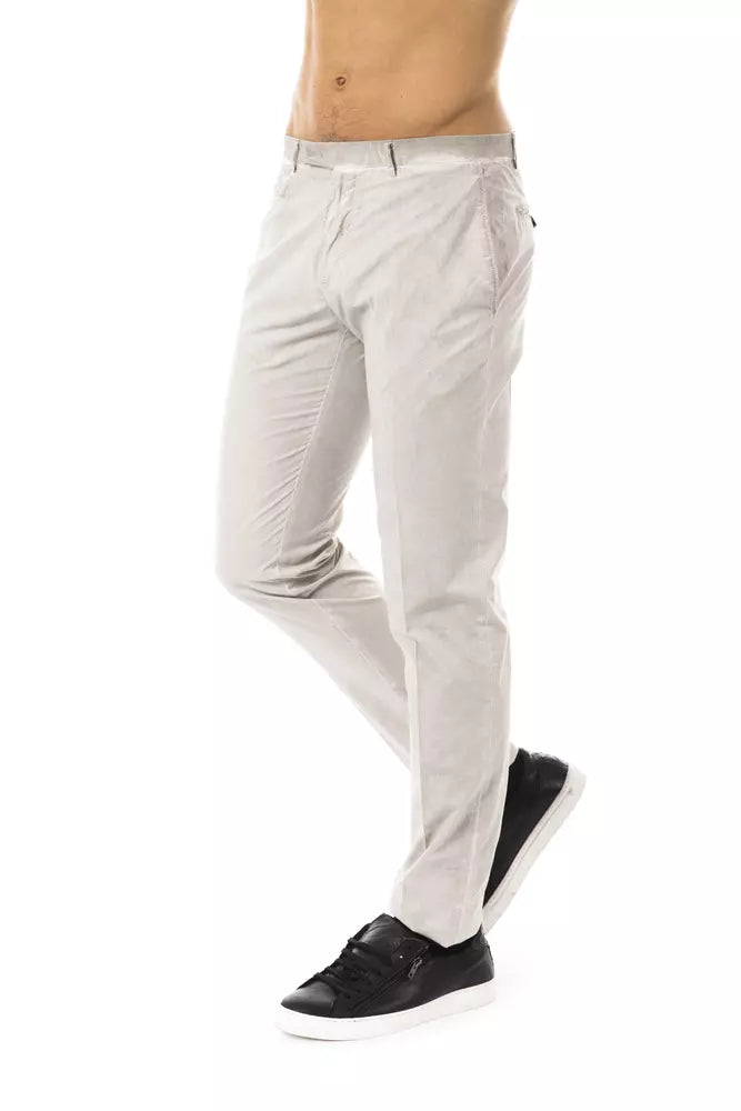 Graue Baumwolljeans und -hose