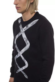 Black Cotton Men Sweater