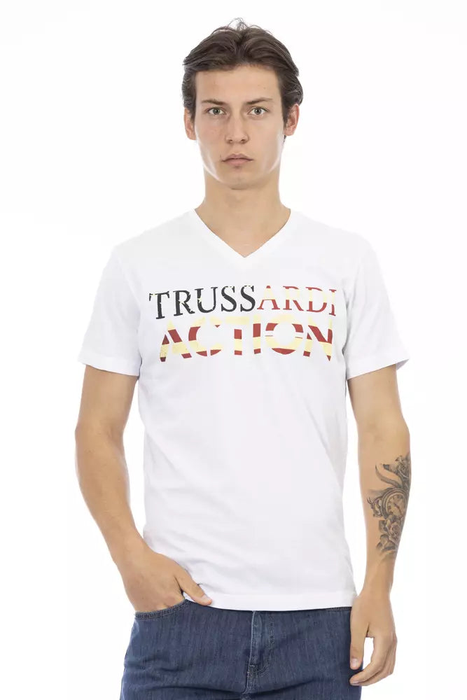 White Cotton Men's T-Shirt