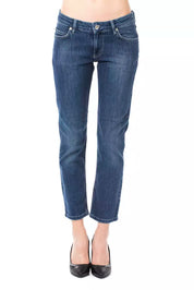 Light Blue Cotton Women Capri Jean