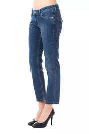 Light Blue Cotton Women Capri Jean