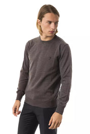 Gray Merino Wool Men Sweater