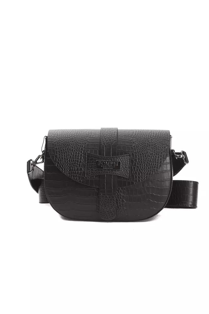 Sac bandoulière en cuir noir