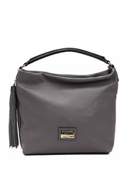 Gray Leather Women Shoulder Bag