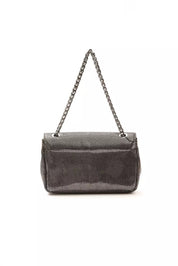 Sac bandoulière en cuir gris