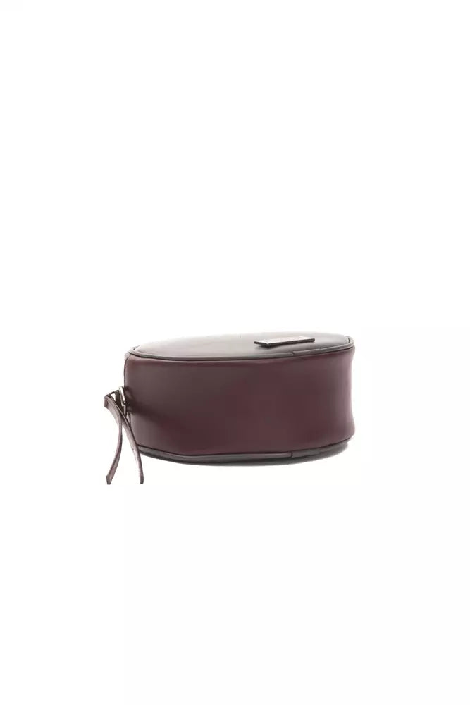 Burgundy Leather Women Crossbody Bag