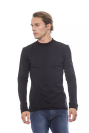 Schwarzer Baumwollpullover