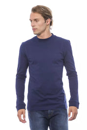 Blauer Baumwollpullover