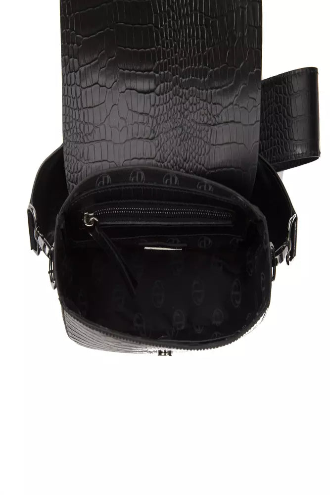 Sac bandoulière en cuir noir