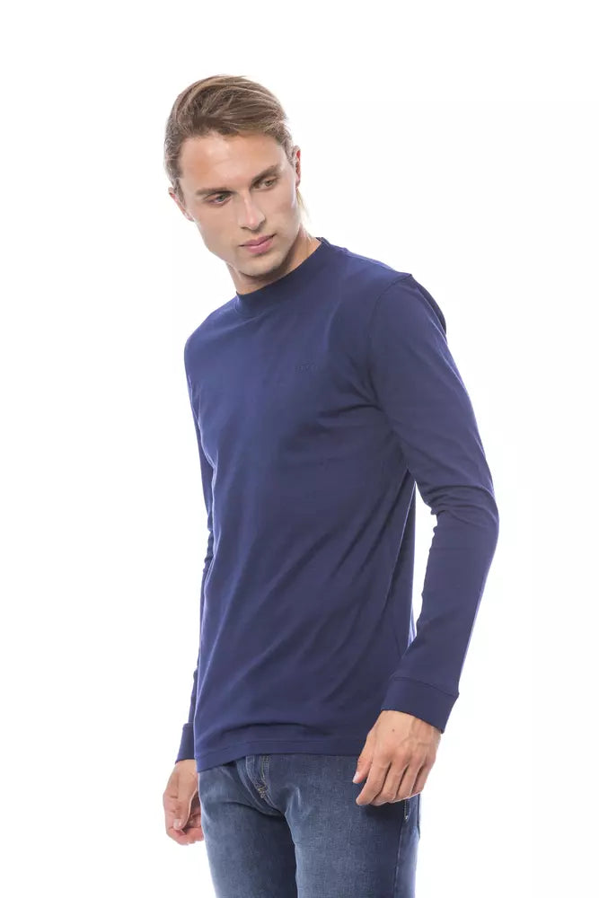 Blauer Baumwollpullover