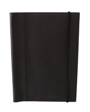 Bifold-Reisebrieftasche aus schwarzem Leder mit Logo