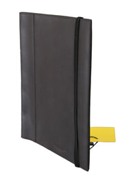 Bifold-Reisebrieftasche aus schwarzem Leder mit Logo