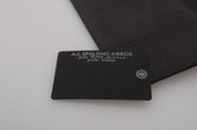 Bifold-Reisebrieftasche aus schwarzem Leder mit Logo