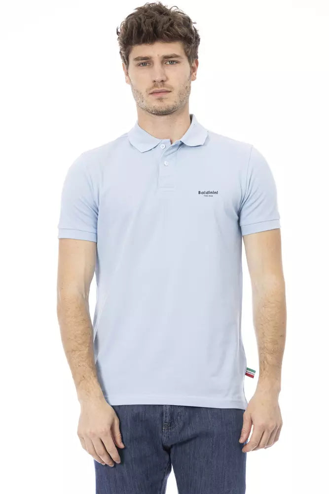 Polo en coton bleu clair