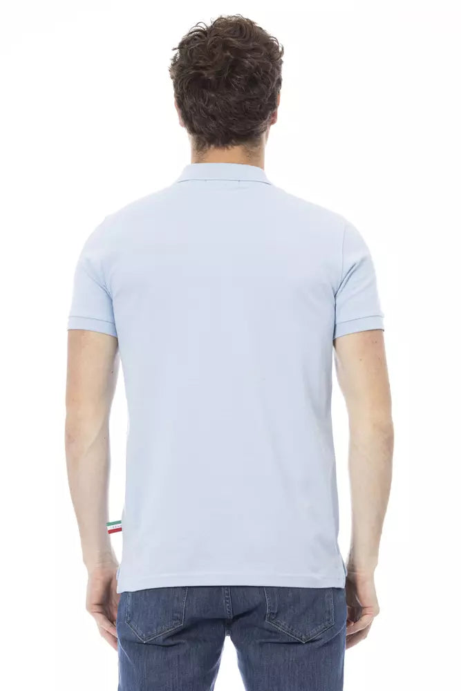 Polo en coton bleu clair