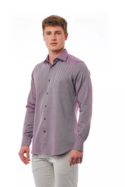 Chemise en coton bordeaux