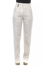 Jeans et pantalons en lin beige/blanc