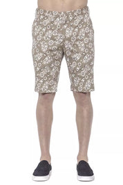 Beige Cotton Mens Bermuda Short