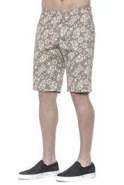 Beige Cotton Mens Bermuda Short