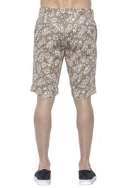 Beige Cotton Mens Bermuda Short