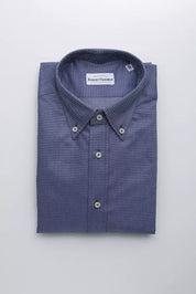 Blue Cotton Men Shirt