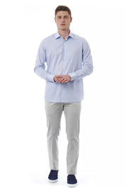 Light Blue Cotton Men Shirt