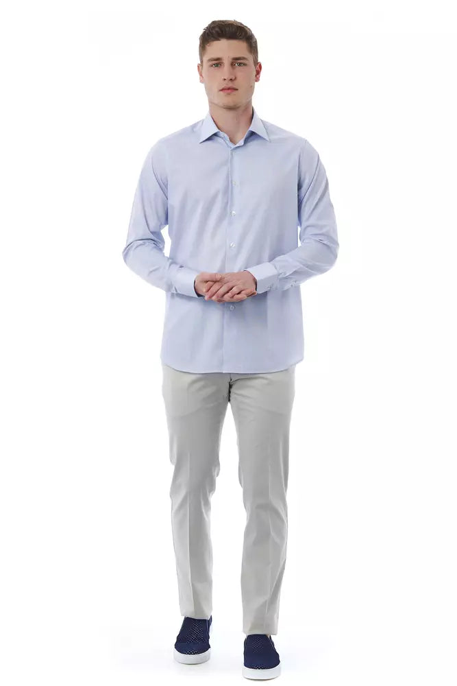 Light Blue Cotton Men Shirt