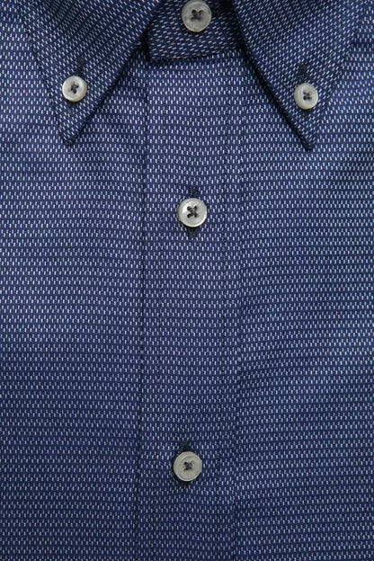 Blue Cotton Men Shirt