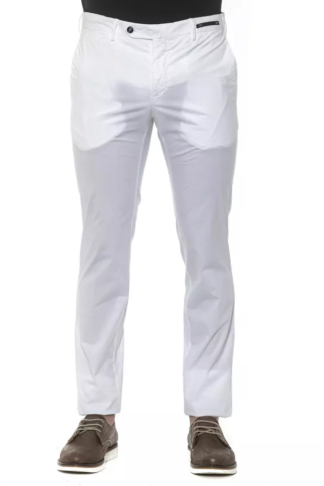 White Cotton Mens Trouser