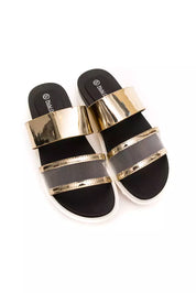 Gold Polyethylene Women Sandal