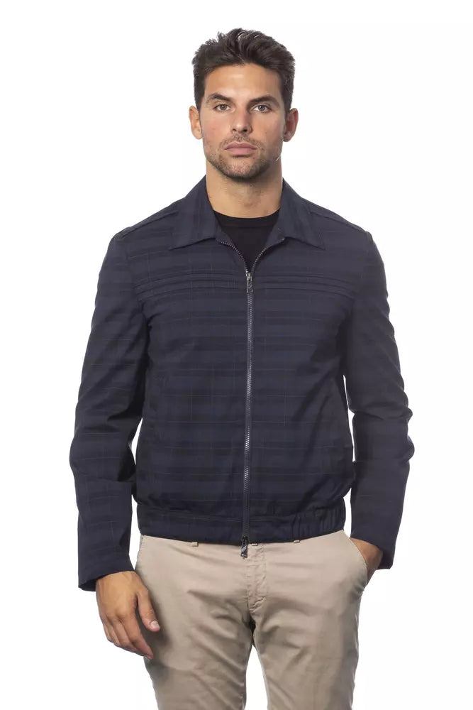 Blue Wool Men Jacket