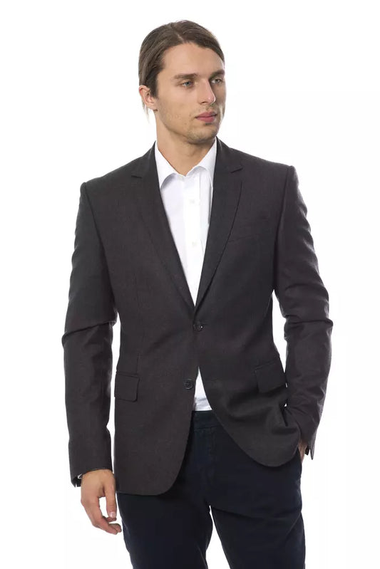 Gray Wool Men Blazer