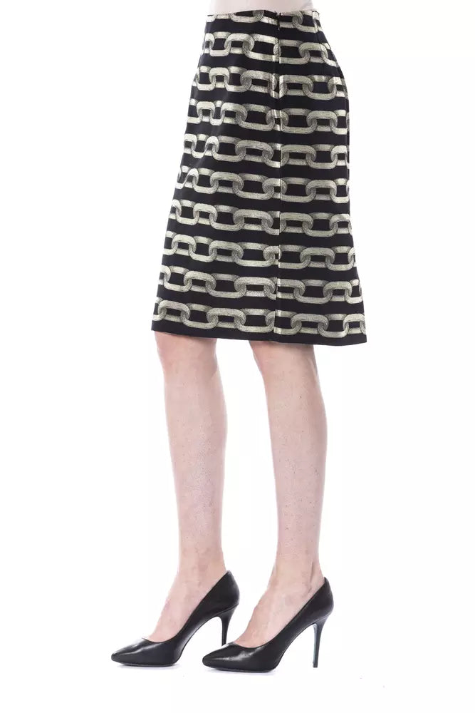 Black Viscose Women Skirt