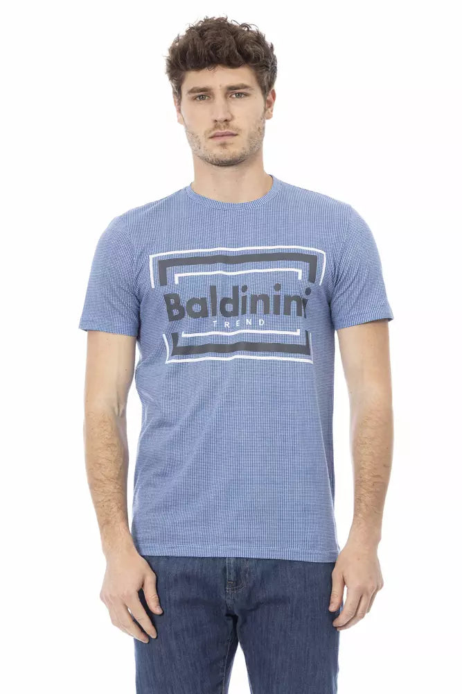 Hellblaues Baumwoll-T-Shirt