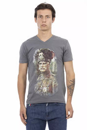 Gray Cotton Men T-Shirt