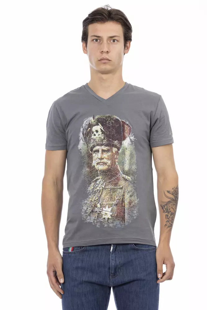 Gray Cotton Men T-Shirt