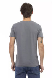 Gray Cotton Men T-Shirt