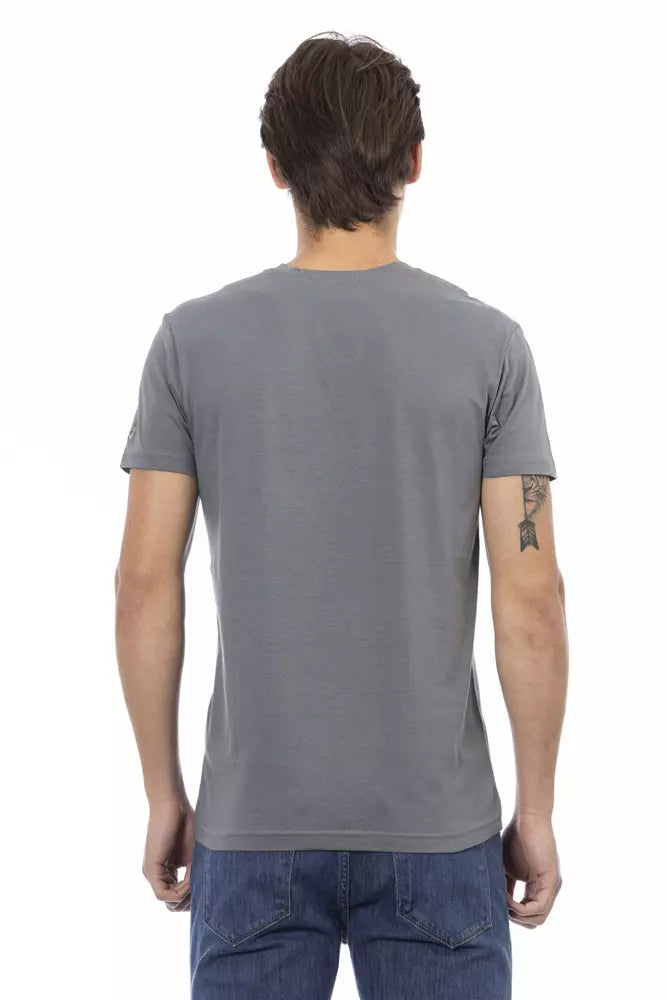 Gray Cotton Men T-Shirt