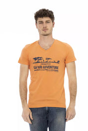 Orangefarbenes Baumwoll-T-Shirt