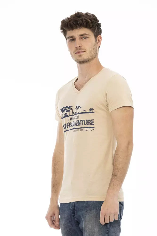 T-shirt en coton beige