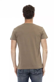 Brown Cotton Men T-Shirt