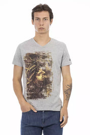Gray Cotton Men's T-Shirt